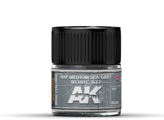 10ml Ak Interactive - Real Colors - RAF Medium Sea Grey BS381C/637 -