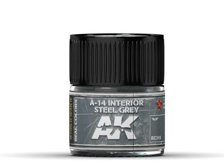 10ml Ak Interactive - Real Colors - A-14 Interior Steel Grey