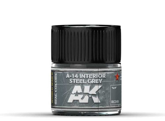 10ml Ak Interactive - Real Colors - A-14 Interior Steel Grey