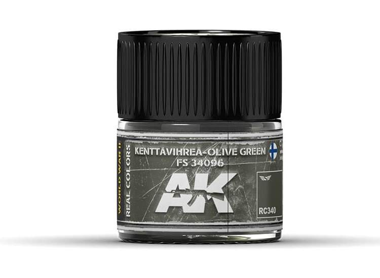 10ml AK Interactive - Real Colors -  KENTTÄVIHREA-OLIVE GREEN FS 34096