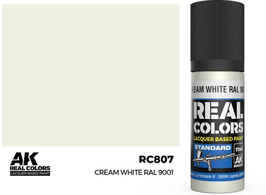17ml AK Interactive - Real Colors Lacquer Paint - Cream White RAL 9001