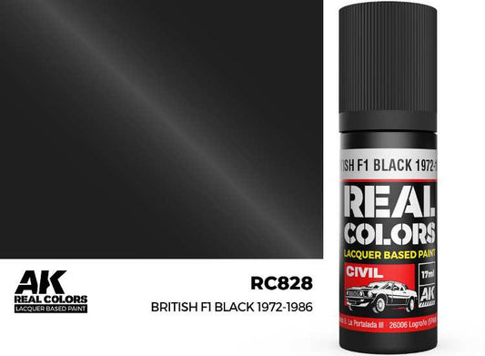 17ml AK Interactive - Real Colors Lacquer Paint - British F1 Black 1972-1986