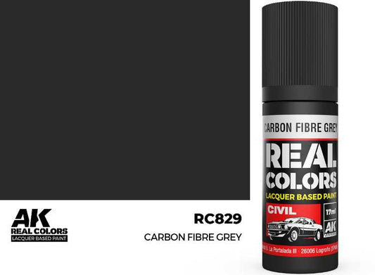 17ml AK Interactive - Real Colors Lacquer Paint - Carbon Fibre Grey