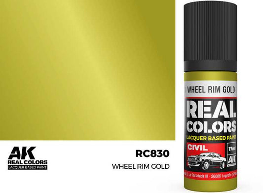 17ml AK Interactive - Real Colors Lacquer Paint - Wheel Rim Gold