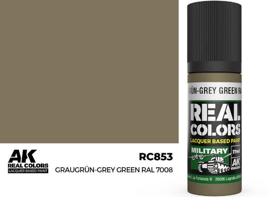 17ml AK Interactive - Real Colors Lacquer Paint - Graugrun-Grey Green RAL 7008