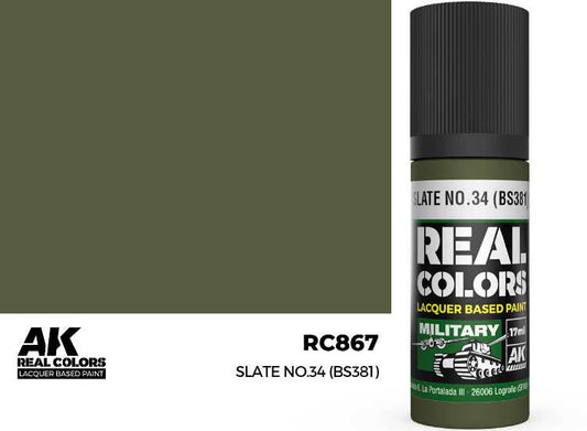 17ml AK Interactive - Real Colors Lacquer Paint - Slate No.34 (BS381)