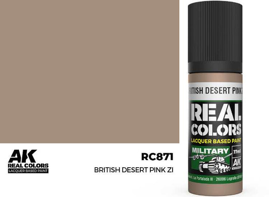 17ml AK Interactive - Real Colors Lacquer Paint - British Desert Pink ZI