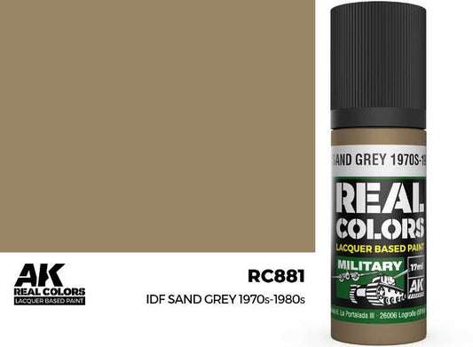 17ml AK Interactive - Real Colors Lacquer Paint - IDF Sand Grey 1970S-1980S