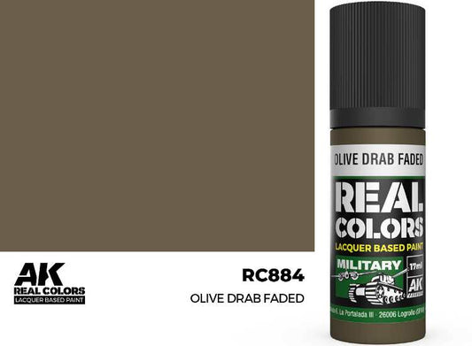 17ml AK Interactive - Real Colors Lacquer Paint - Olive Drab Faded