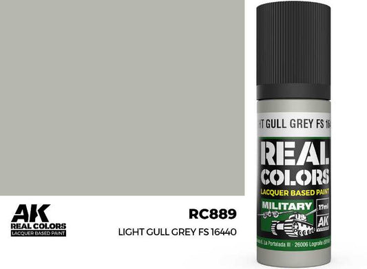 17ml AK Interactive - Real Colors Lacquer Paint - Light Gull Grey FS 16440
