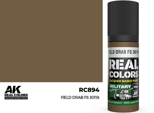 17ml AK Interactive - Real Colors Lacquer Paint - Field Drab FS 30118