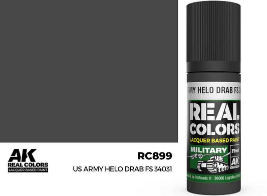 17ml AK Interactive - Real Colors Lacquer Paint - US Army Helo Drab FS 34031