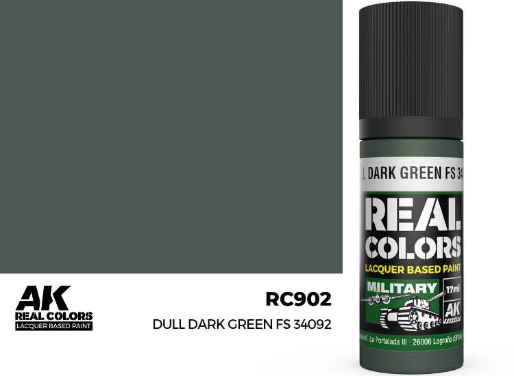 17ml AK Interactive - Real Colors Lacquer Paint - Dull Dark Green FS 34092