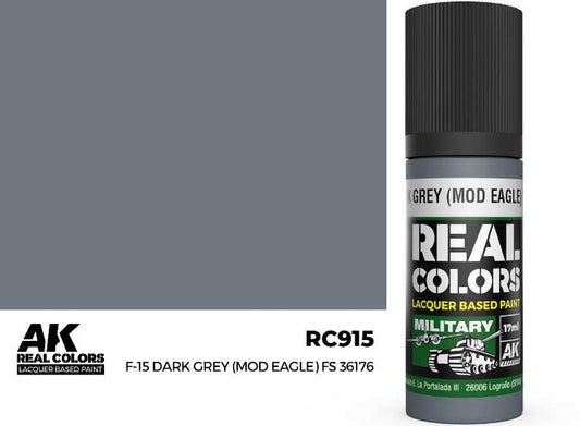 17ml AK Interactive - Real Colors Lacquer Paint - F-15 Dark Grey (MOD EAGLE) FS 36176