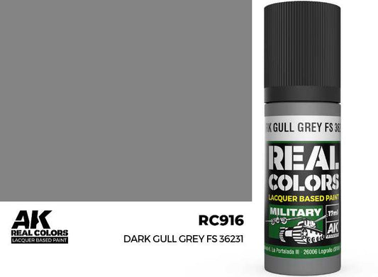 17ml AK Interactive - Real Colors Lacquer Paint - Dark Gull Grey FS 36231