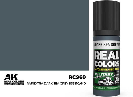 17ml AK Interactive - Real Colors Lacquer Paint - RAF Extra Dark Sea Grey BS381C/640