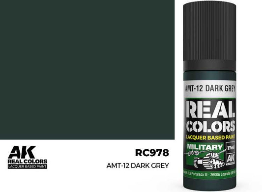 17ml AK Interactive - Real Colors Lacquer Paint - AMT-12 Dark Grey