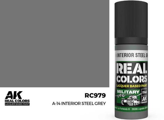 17ml AK Interactive - Real Colors Lacquer Paint - A-14 Interior Steel Grey