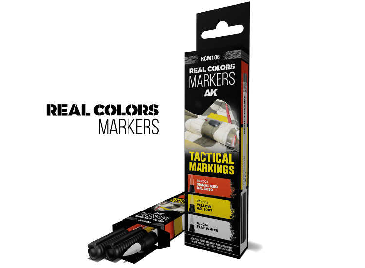 '- AK Interactive - Tactical Markings - Set of 3 Real Colors Markers