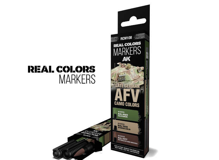- AK Interactive - Late German AFV Camo Colours - Set of 3 Real Colors Markers