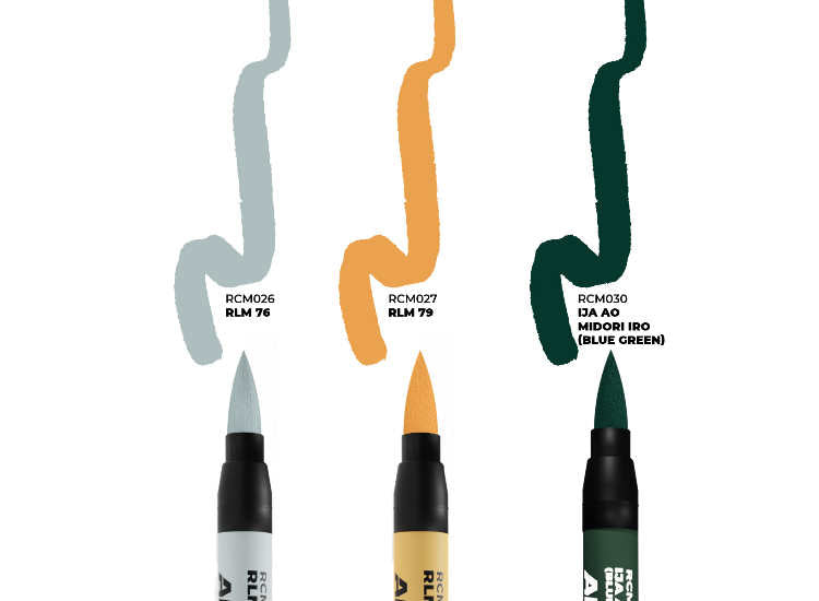 - AK Interactive - WWII Axis Aircraft Squiggle Cam Colours - Set of 3 Real Colors Markers