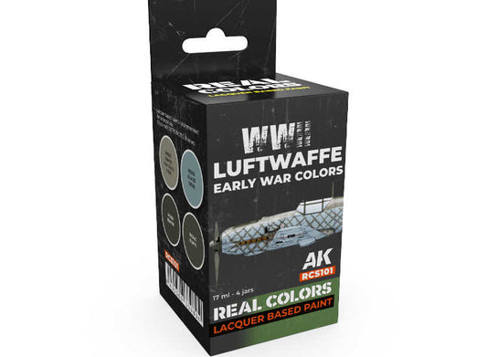 4 x17ml AK Interactive - Real Colors Paint Set - WWII Luftwaffe Early War Colours