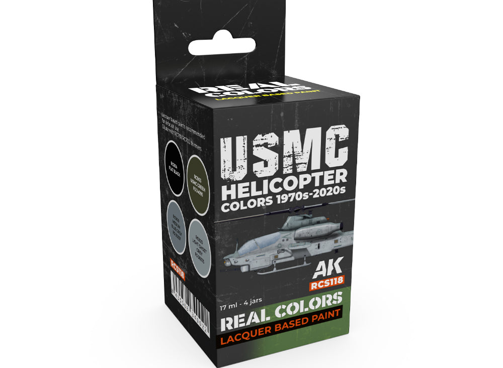 4 x17ml AK Interactive - Real Colors Paint Set - USMC Helicopter 1970s-today