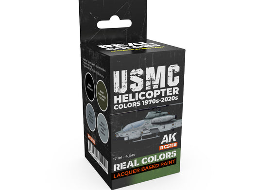 4 x17ml AK Interactive - Real Colors Paint Set - USMC Helicopter 1970s-today