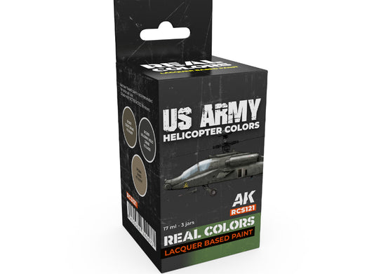 3 x17ml AK Interactive - Real Colors Paint Set - US Army Helicopter