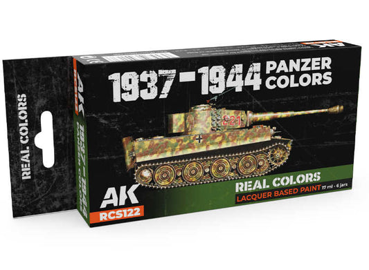 6 x17ml AK Interactive - Real Colors Paint Set - 1937-44 Panzer Colours