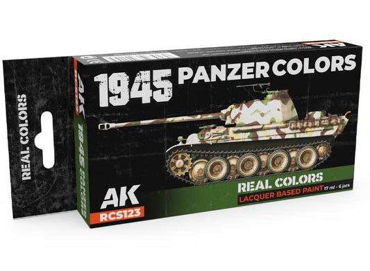 6 x17ml AK Interactive - Real Colors Paint Set - 1945 Panzer Colours