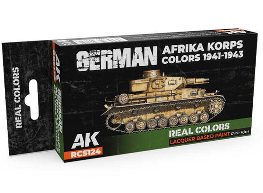 6 x17ml AK Interactive - Real Colors Paint Set - German Afrika Korps Colors 1941-43