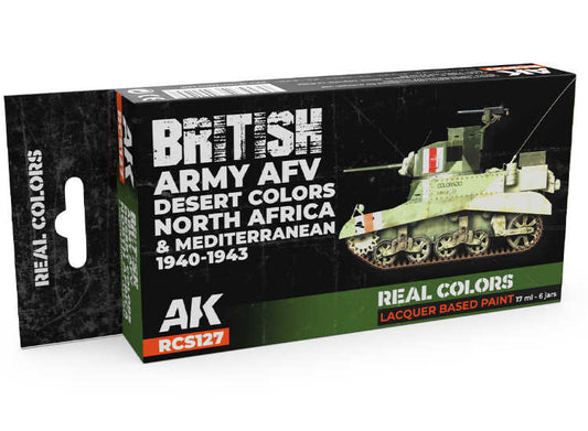 6 x17ml AK Interactive - Real Colors Paint Set - British Army AFV Desert Colours