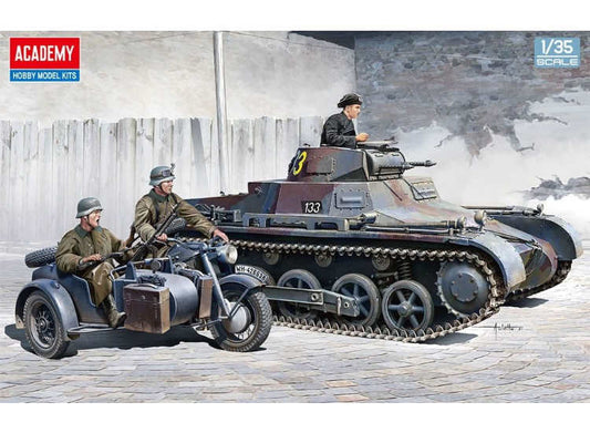 1/35 Academy - German Panzer I Ausf. B & Motorcycle