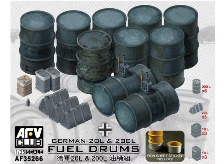AFV Club AFV35266 1/35 - German Fuel Drums 200L & 20L