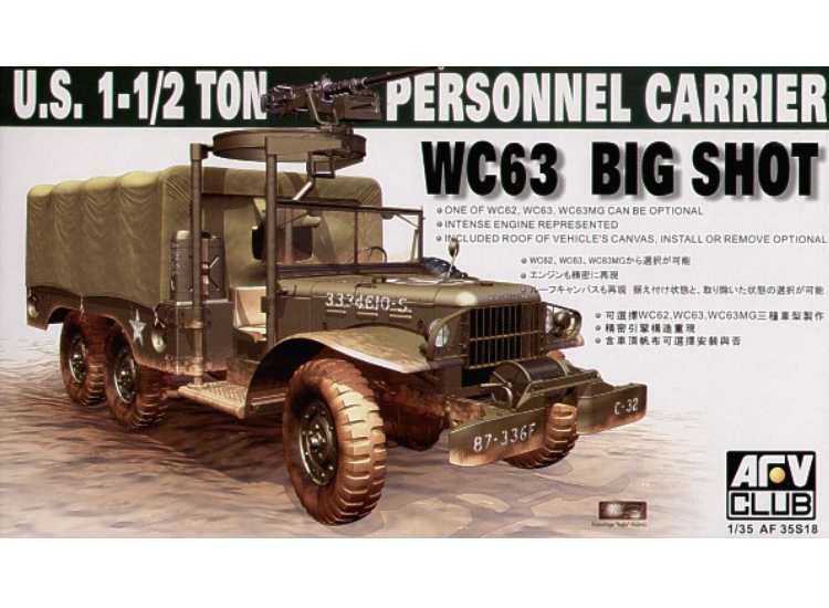 1/35 AFV Club - U.S. 1-1/2 ton personnel carrier WC63 'Big Shot'