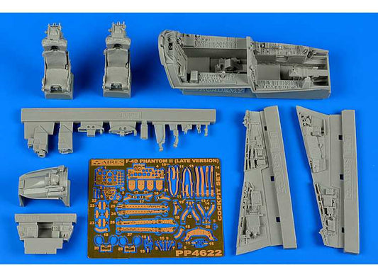 1/48 Aires - McDonnell F-4D Phantom II (late version.) cockpit set (designed to be used with Academy kits)