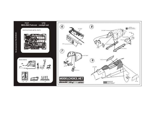 1/72 Aires - Mikoyan MiG-29A 'Fulcrum' cockpit set (designed to be used with Italeri kits)