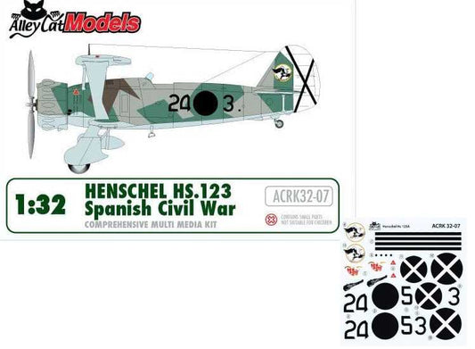 1/32 Alley Cat - Henschel Hs 123 A 'Spanish Civil War' (Full Kit)