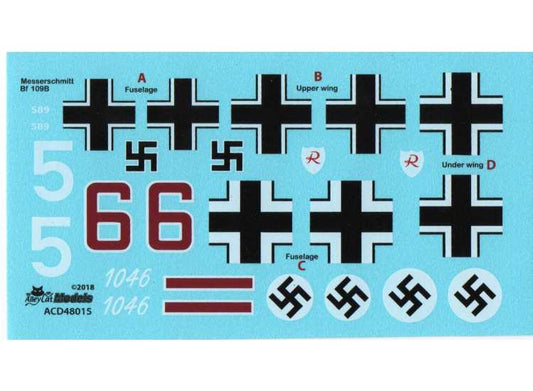 1/48 Alley Cat - Decals for Me Bf109-B