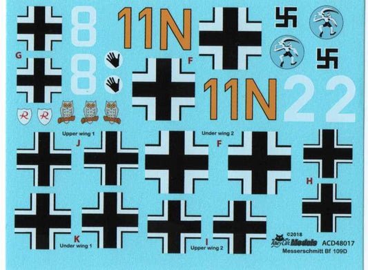 1/48 Alley Cat - Decals for Me Bf109-D