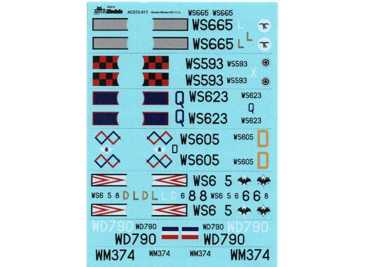 1/72 Alley Cat - Decals for A.W. Meteor NF11 and 12 (inc Test A/c)