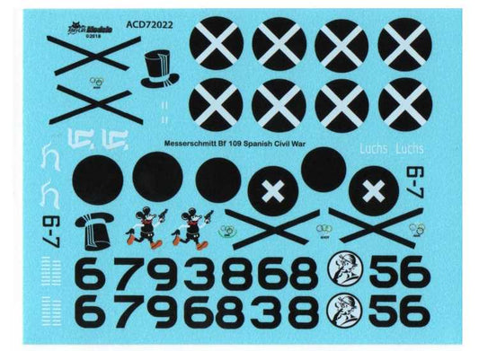 1/72 Alley Cat - Decals for Me Bf109 - Spanish Civil War
