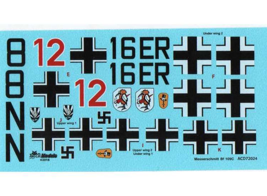 1/72 Alley Cat - Decals for Me Bf109-C