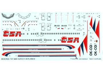 1/144 BOA Decals - Boeing 737-400 Czech Airlines