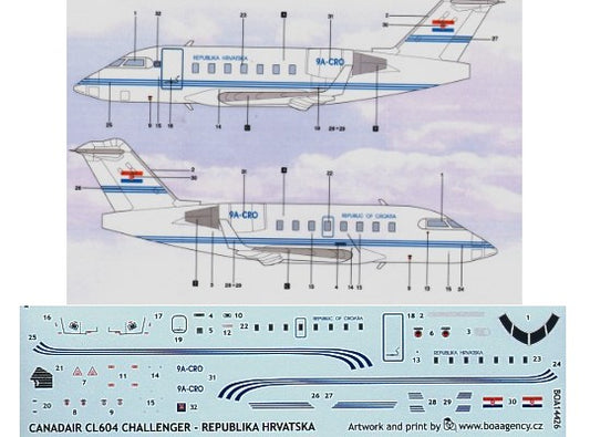 1/144 BOA Decals - CL 604 Challenger (Croatia)  Republika Hrvatska