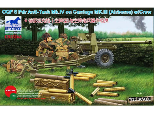 1/35 Bronco - OQF 6 Pdr Anti-Tank Mk.IV on Carriage Mk.III (Airborne) w/crew