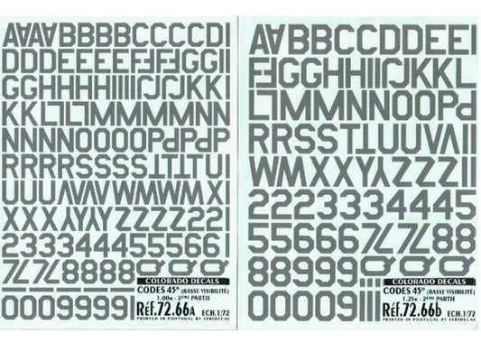 1/72 Colorado Decals - Low Visibility Codes 45º - 2nd Part - 2 Decals