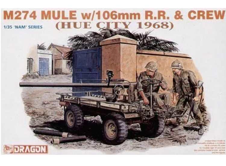 1/35 Dragon - M274 Mule w/106mm Recoiless Rifle and 2 crew figures