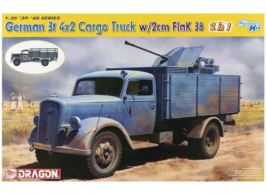 1/35 Dragon - German 3t 4x2 Cargo Truck w/2cm FlaK 38 (2in1)